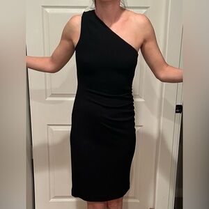banana republic black one shoulder dress Banana Republic Odile One Shoulder Linen Dress Petite XS Retails For $180! NWT